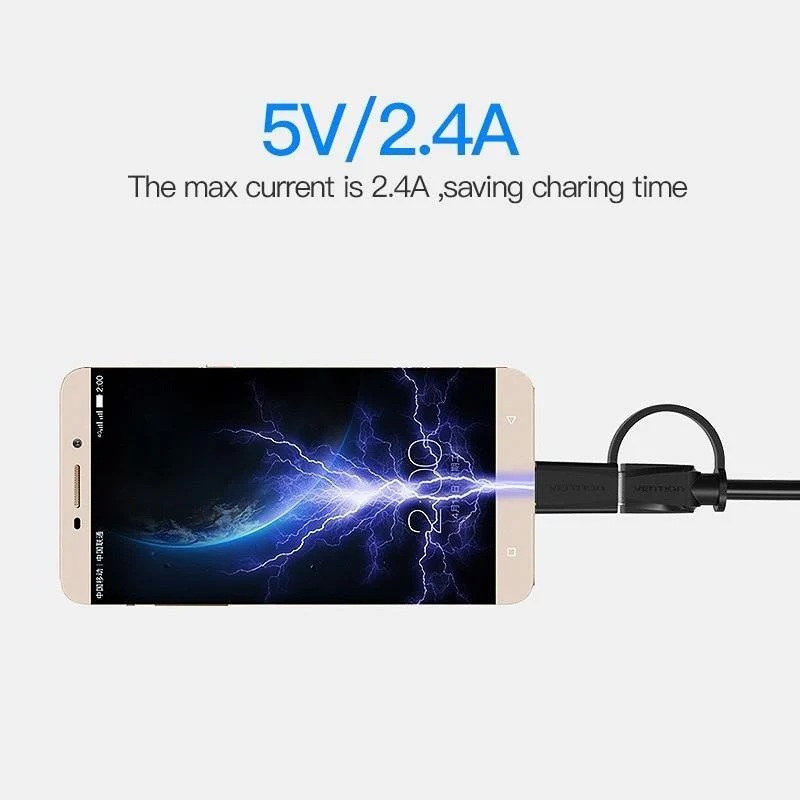 Vention Micro USB 2 in 1 Typ C Kabel USB C Super Speed ​​Ladegerät USB Kabel für MacBook Nokia Nexus 5X 6P Meizu Pro5 Xiaomi Telefon