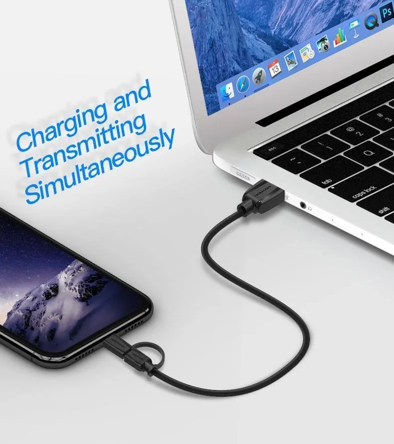 Vention Micro USB 2 in 1 Typ C Kabel USB C Super Speed ​​Ladegerät USB Kabel für MacBook Nokia Nexus 5X 6P Meizu Pro5 Xiaomi Telefon