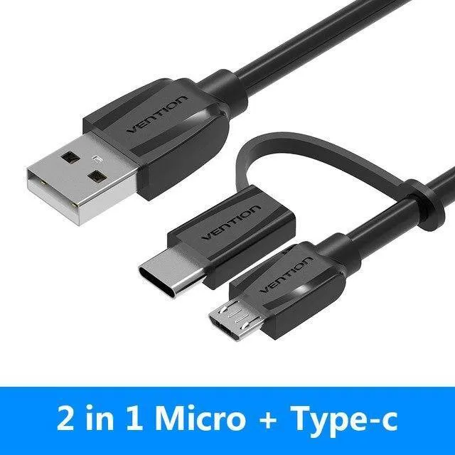 Vention Micro USB 2 in 1 Typ C Kabel USB C Super Speed ​​Ladegerät USB Kabel für MacBook Nokia Nexus 5X 6P Meizu Pro5 Xiaomi Telefon