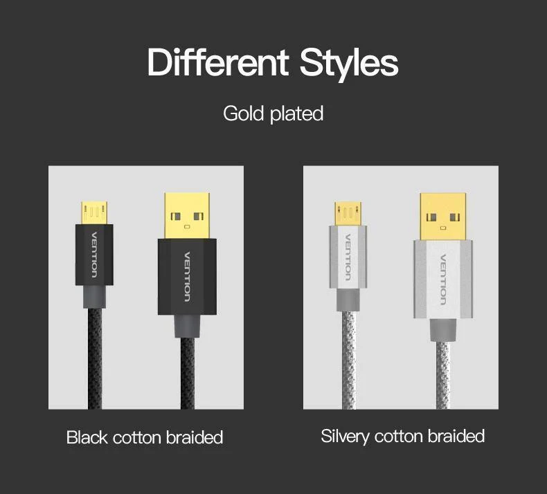 Vention micro usb schnelles ladekabel usb datenkabel handy kabel für samsung galaxy sxnumx htc lg android smartphone micro usb