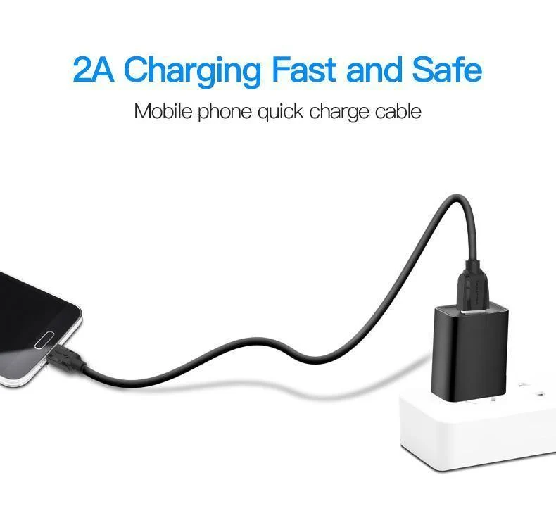 Vention Micro-USB-Kabel 1m 2m 3m 5V2A Schnellladedaten-Sync Micro-USB-Ladekabel Für Samsung Xiaomi LG Huawei Android Phone