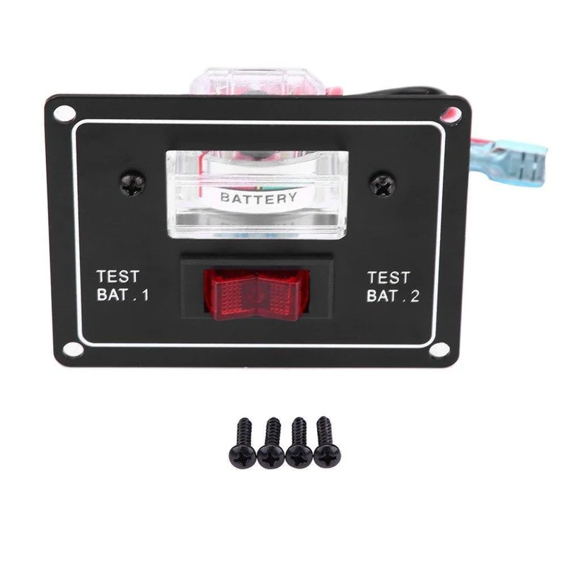 12-Volt-Voltmeter, Batteriezustands-Testschalter, Doppeltestmessgerät/Messgerät, universell für Boots-, Marine- und Caravan-Autoersatzteile