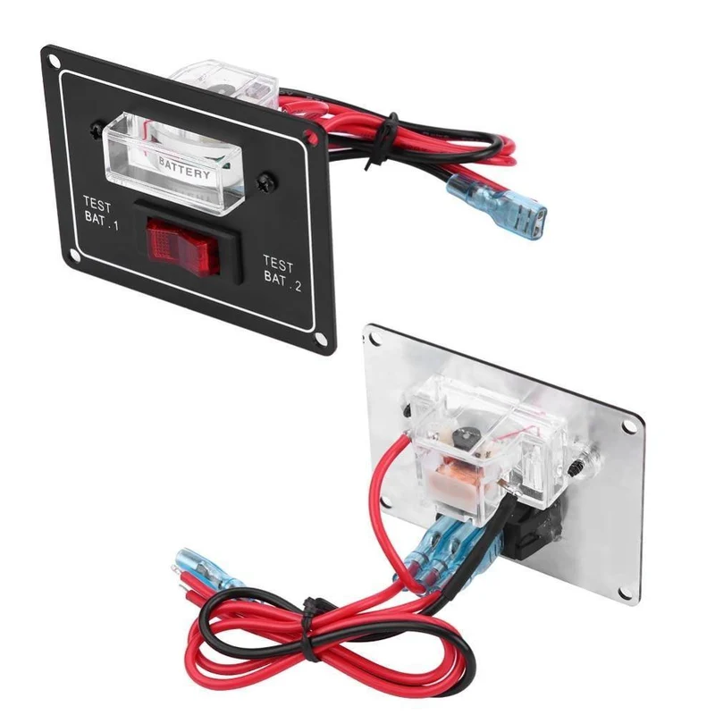 12-Volt-Voltmeter, Batteriezustands-Testschalter, Doppeltestmessgerät/Messgerät, universell für Boots-, Marine- und Caravan-Autoersatzteile