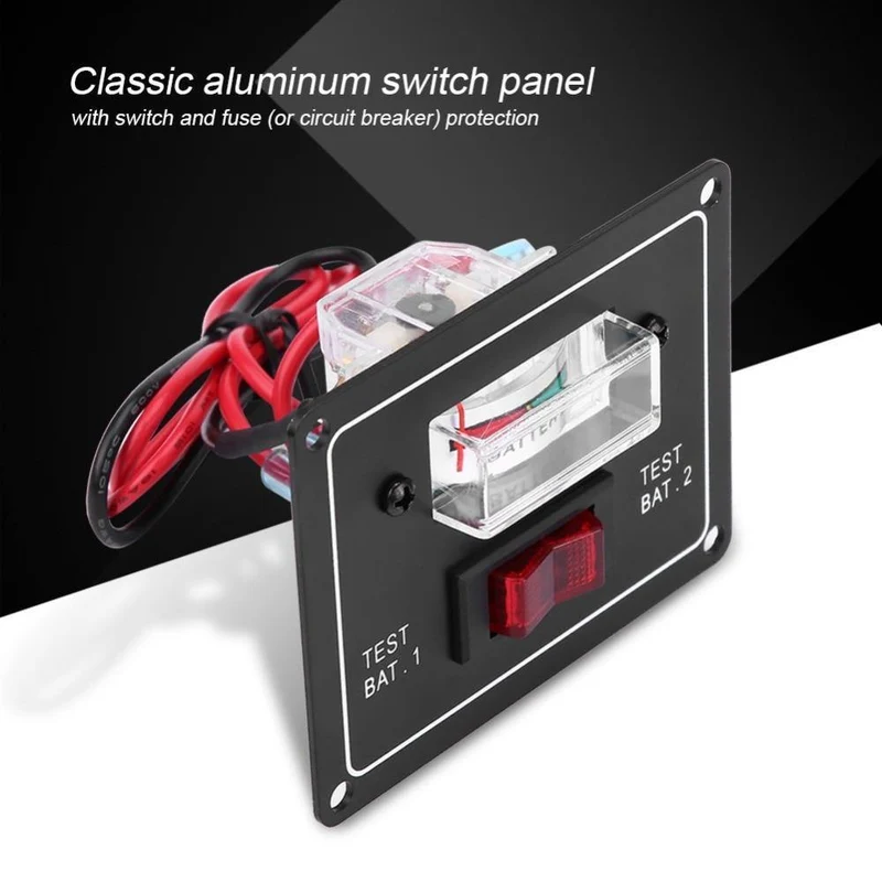 12-Volt-Voltmeter, Batteriezustands-Testschalter, Doppeltestmessgerät/Messgerät, universell für Boots-, Marine- und Caravan-Autoersatzteile