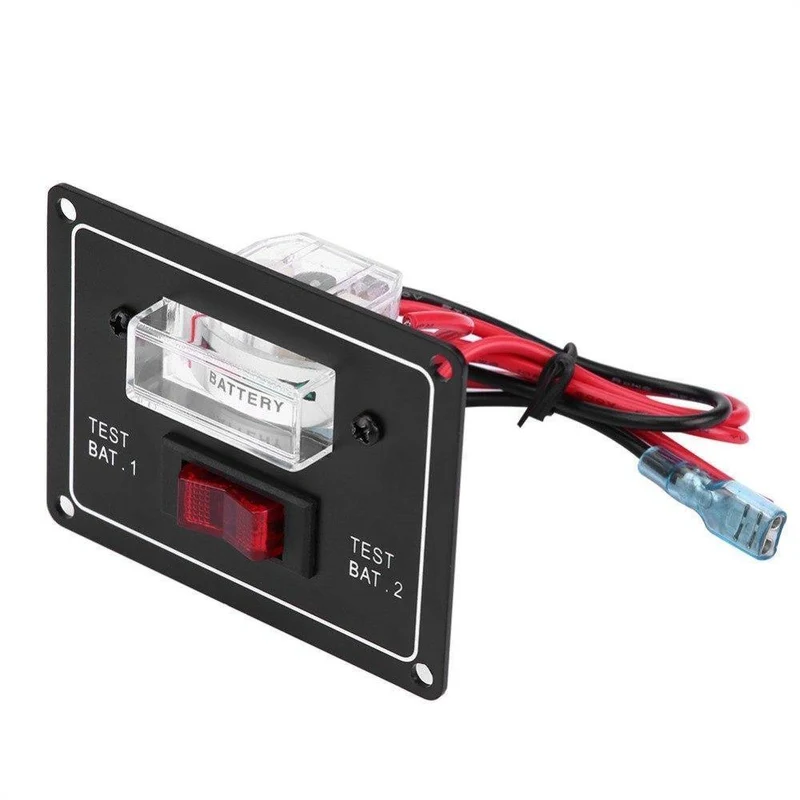 12-Volt-Voltmeter, Batteriezustands-Testschalter, Doppeltestmessgerät/Messgerät, universell für Boots-, Marine- und Caravan-Autoersatzteile