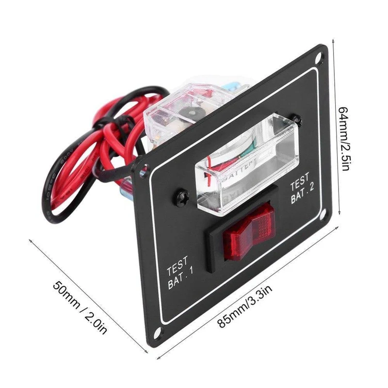 12-Volt-Voltmeter, Batteriezustands-Testschalter, Doppeltestmessgerät/Messgerät, universell für Boots-, Marine- und Caravan-Autoersatzteile