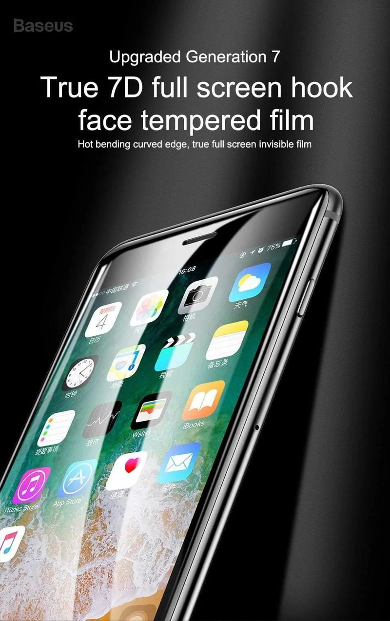 Baseus Schutzglas für iPhone 8 7 Plus Displayschutz 0.3 mm dünnes, vollständig abdeckendes gehärtetes Glas für iPhone 7 7 Plus Glas