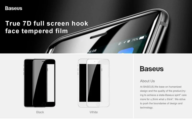 Baseus Schutzglas für iPhone 8 7 Plus Displayschutz 0.3 mm dünnes, vollständig abdeckendes gehärtetes Glas für iPhone 7 7 Plus Glas