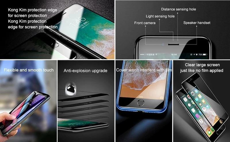 Baseus Schutzglas für iPhone 8 7 Plus Displayschutz 0.3 mm dünnes, vollständig abdeckendes gehärtetes Glas für iPhone 7 7 Plus Glas