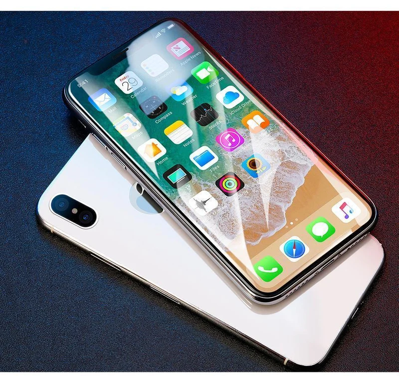 Baseus Displayschutz für iPhone X, 0.3 mm, ultradünn, 9H, 3D, vollständige Abdeckung, Schutzglas für iPhone X, gehärtete Glasabdeckung