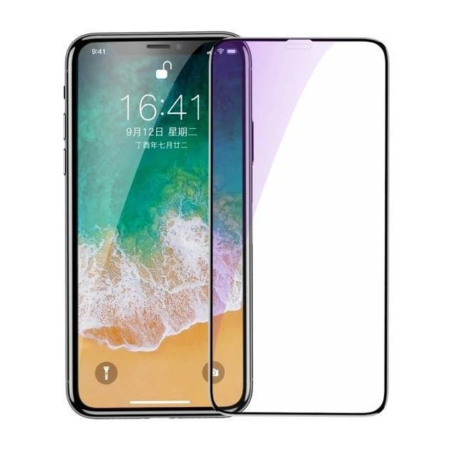 Baseus Displayschutz für iPhone X, 0.3 mm, ultradünn, 9H, 3D, vollständige Abdeckung, Schutzglas für iPhone X, gehärtete Glasabdeckung