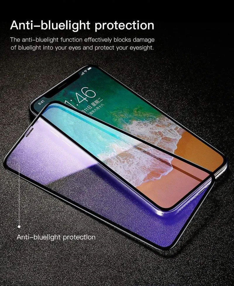 Baseus Displayschutz für iPhone X, 0.3 mm, ultradünn, 9H, 3D, vollständige Abdeckung, Schutzglas für iPhone X, gehärtete Glasabdeckung
