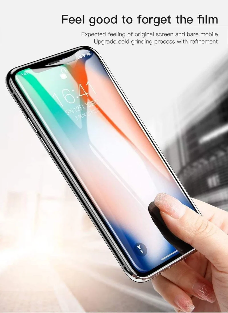 Baseus Displayschutz für iPhone X, 0.3 mm, ultradünn, 9H, 3D, vollständige Abdeckung, Schutzglas für iPhone X, gehärtete Glasabdeckung