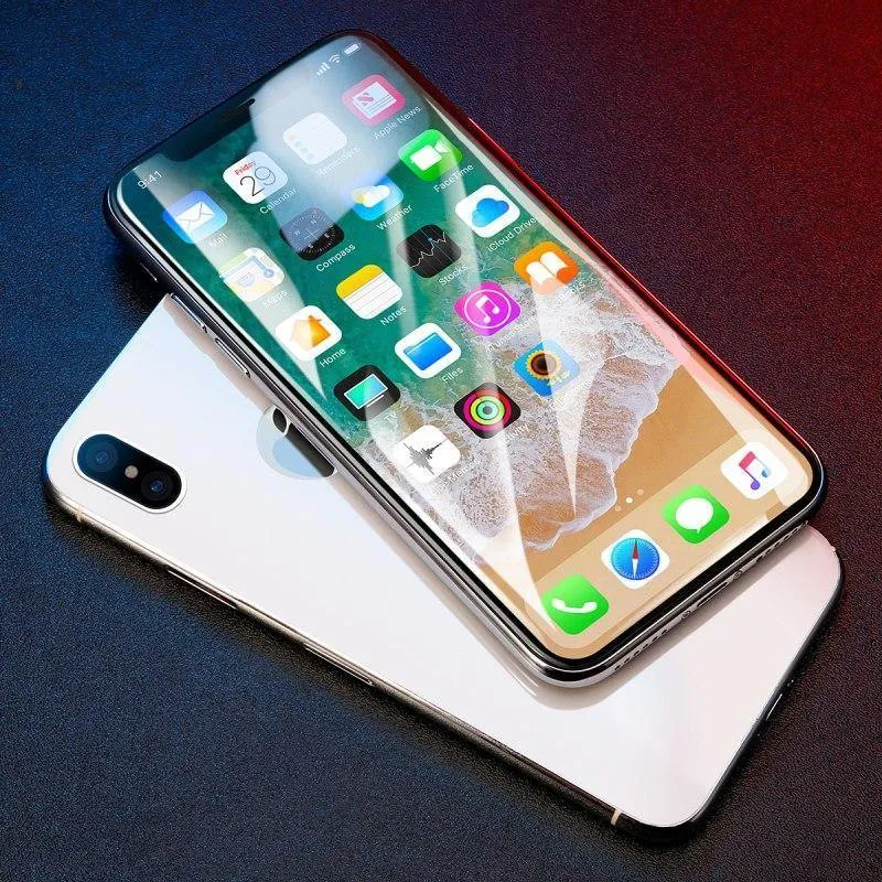 Baseus Displayschutz für iPhone X, 0.3 mm, ultradünn, 9H, 3D, vollständige Abdeckung, Schutzglas für iPhone X, gehärtete Glasabdeckung