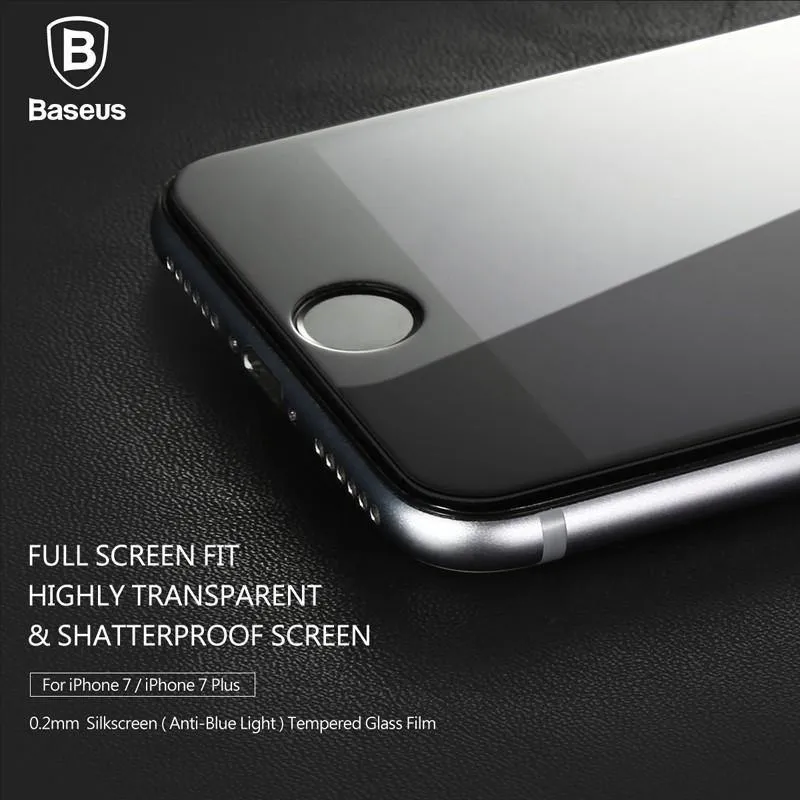 Baseus 0.2 mm Vollbild gehärtetes Glas für iPhone 8 7 Displayschutz Frontglas für iPhone 7 Plus 8 Plus Schutzglas