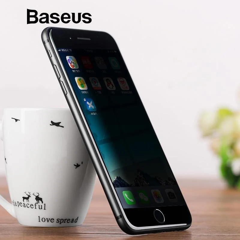 Baseus Anti Spy Privacy Gehärtetes Glas für iPhone 7 8 Displayschutzfolie 0.23mm Dünnes Glas für iPhone 7 Plus 8 Plus Glasfolie