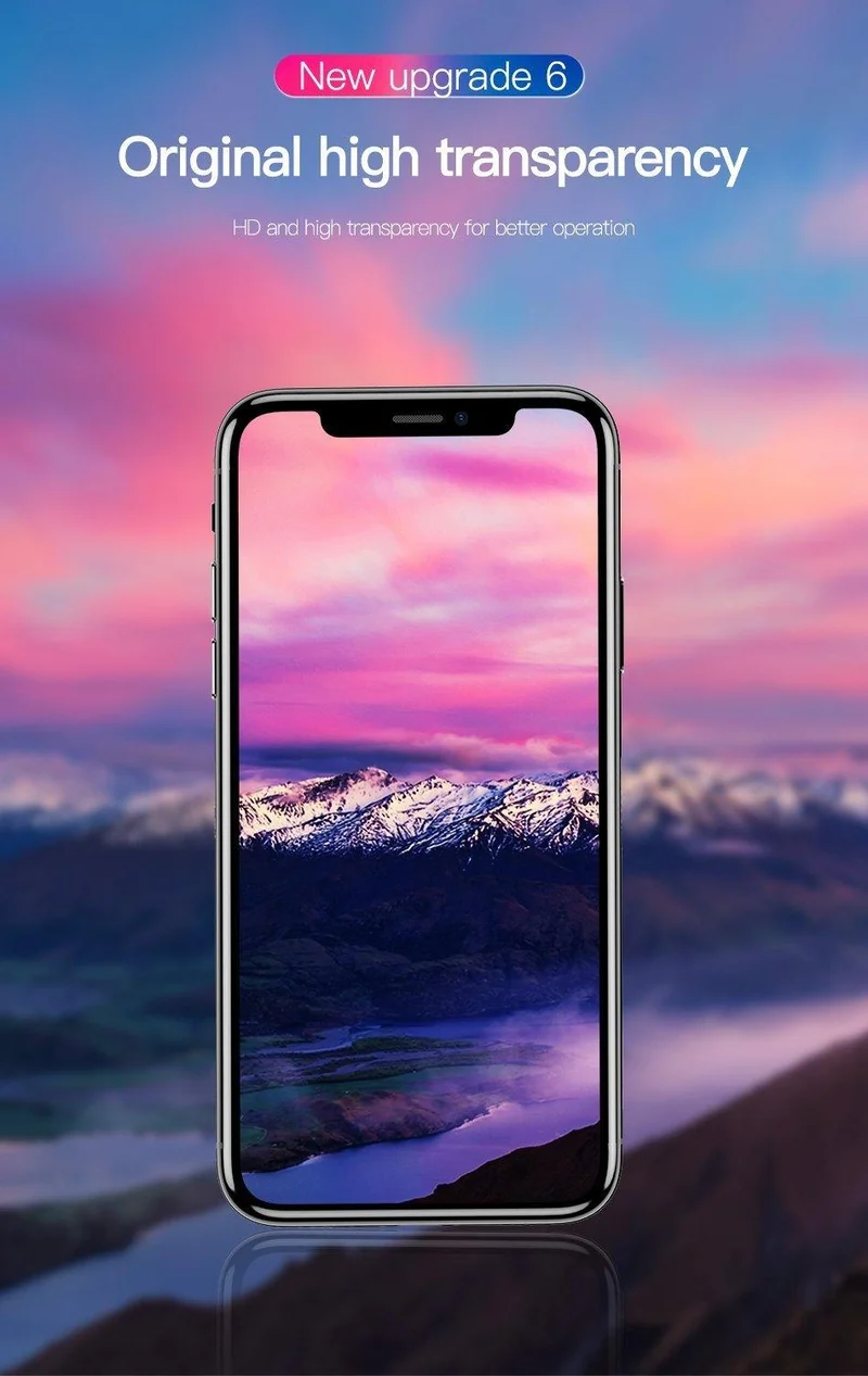 Baseus 0.2 mm ultradünner 3D-Oberflächen-Vollbildschutz für iPhone X-Glas Schlankes gehärtetes Frontschutzglas für iPhone X