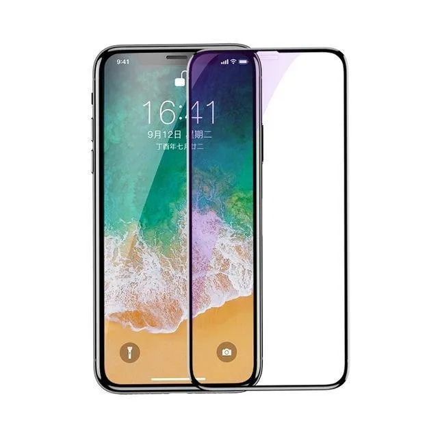 Baseus 0.2 mm ultradünner 3D-Oberflächen-Vollbildschutz für iPhone X-Glas Schlankes gehärtetes Frontschutzglas für iPhone X