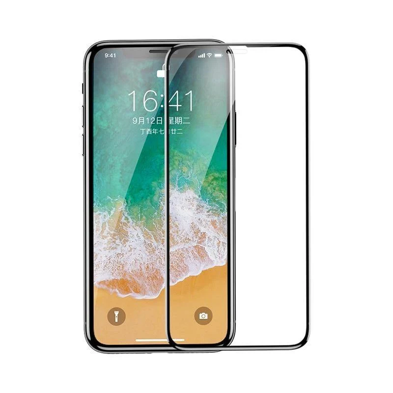 Baseus 0.2 mm ultradünner 3D-Oberflächen-Vollbildschutz für iPhone X-Glas Schlankes gehärtetes Frontschutzglas für iPhone X