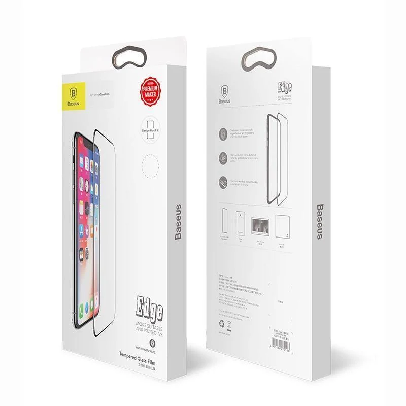 Baseus 0.2 mm ultradünner 3D-Oberflächen-Vollbildschutz für iPhone X-Glas Schlankes gehärtetes Frontschutzglas für iPhone X