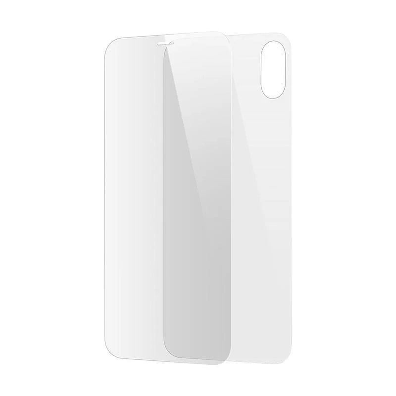 Baseus Frontglas + Rückfolie Displayschutzfolie für iPhone X gehärtetes Glas 0.3 mm ultradünn 100 % reines Glas Schutzfolie 9H