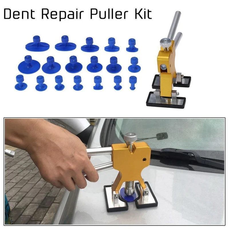 Auto Body Paintless Dent Lifter Repair Tool Puller + 18 Tabs Hagelentfernungswerkzeuge für BMW E46 90 Ford Focus kostenlos per Drop Shipping in den USA