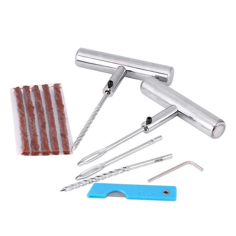 11 Stücke Auto Motorrad Fahrrad Notfall Heavy Duty Tubeless Reifen Pannen Reparatur Kit Stecker Set Auto Reifen Reparatur Kit