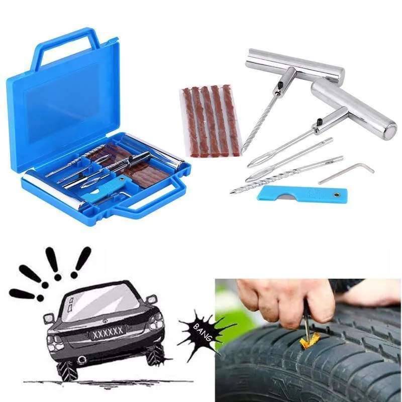 11 Stücke Auto Motorrad Fahrrad Notfall Heavy Duty Tubeless Reifen Pannen Reparatur Kit Stecker Set Auto Reifen Reparatur Kit