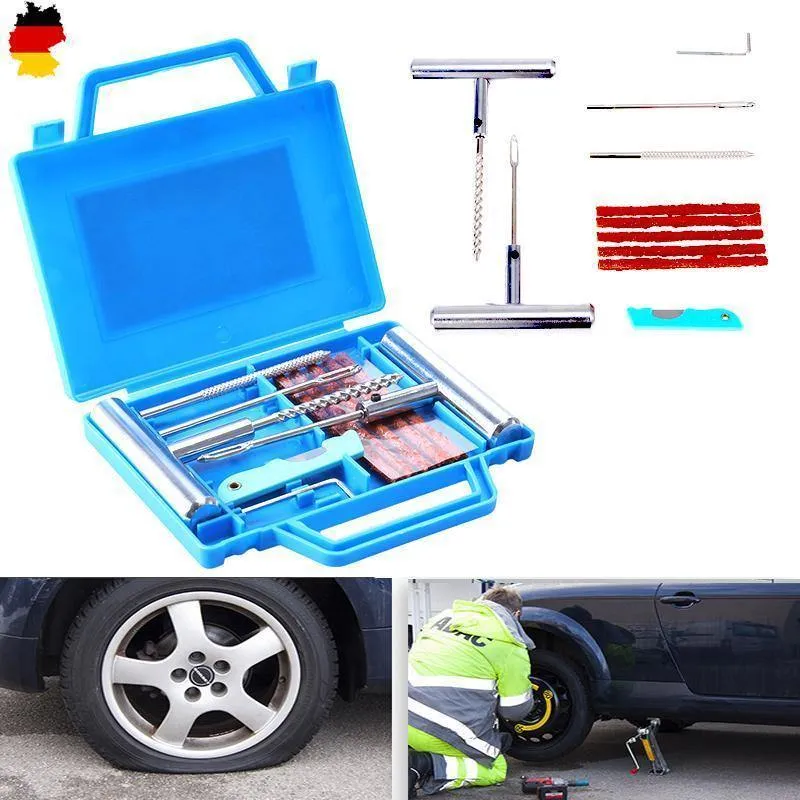 11 Stücke Auto Motorrad Fahrrad Notfall Heavy Duty Tubeless Reifen Pannen Reparatur Kit Stecker Set Auto Reifen Reparatur Kit