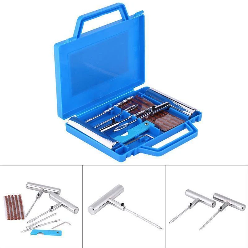 11 Stücke Auto Motorrad Fahrrad Notfall Heavy Duty Tubeless Reifen Pannen Reparatur Kit Stecker Set Auto Reifen Reparatur Kit