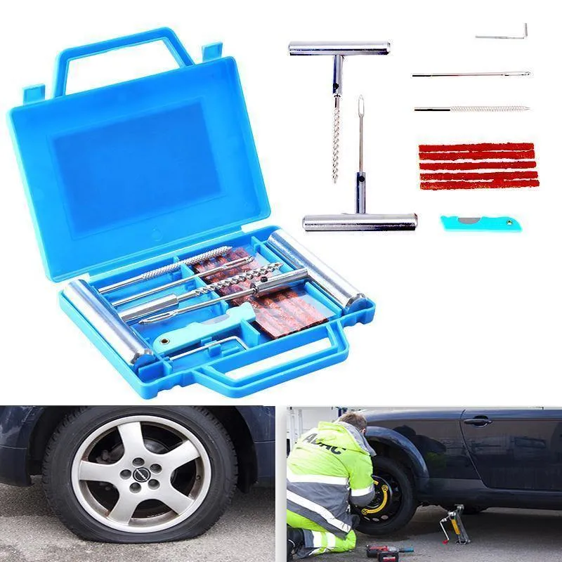 11 Stücke Auto Motorrad Fahrrad Notfall Heavy Duty Tubeless Reifen Pannen Reparatur Kit Stecker Set Auto Reifen Reparatur Kit