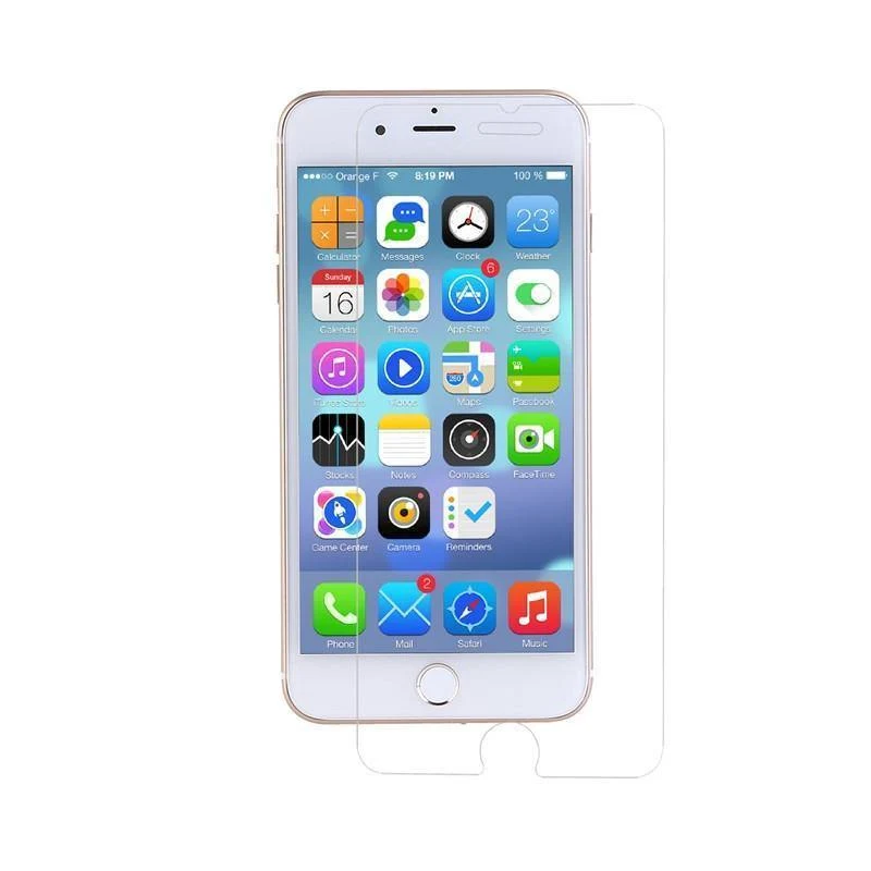9H Härte HD Klares gehärtetes Glas Displayschutz Explosionsgeschützte Glasmembran für iPhone 7 Plus Smartphone Stahlschutzfolie (Transparent)