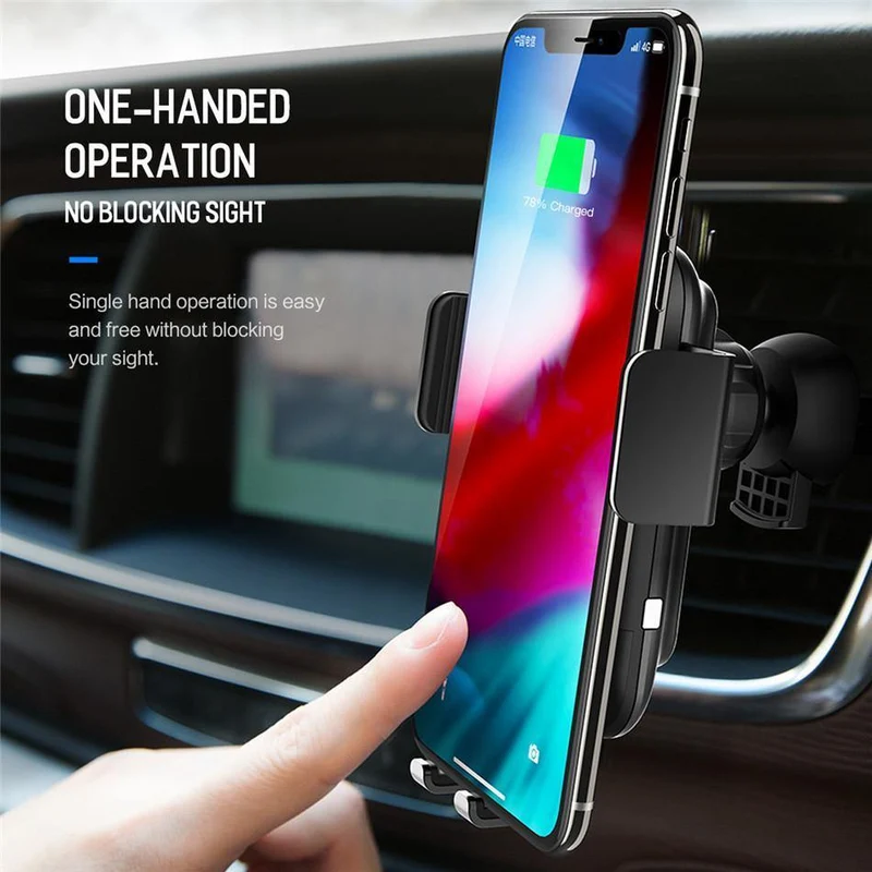 ROCK Autohalterung Qi kabelloses Ladegerät für iPhone XS XR X 8 Schnelles kabelloses Autoladegerät Telefonhalter für Samsung Galaxy S9 Autohalterung
