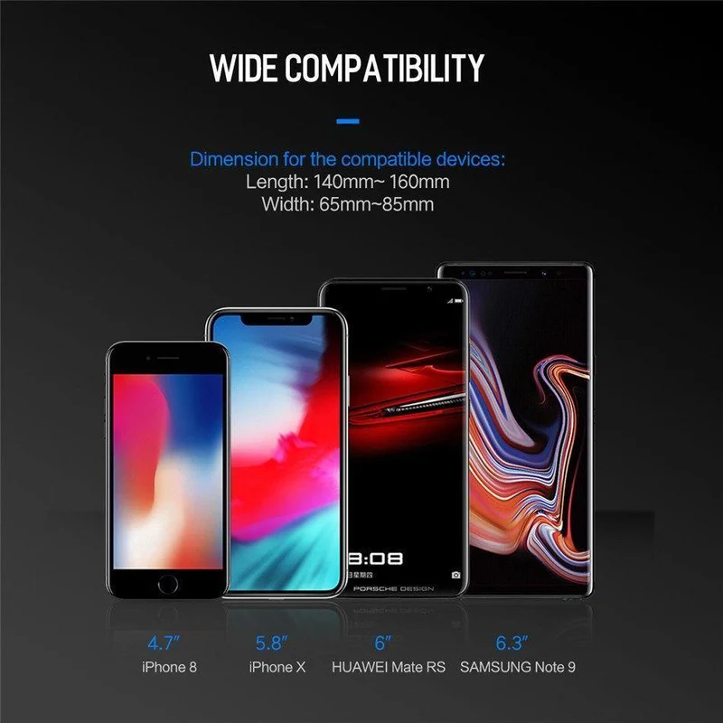 ROCK Autohalterung Qi kabelloses Ladegerät für iPhone XS XR X 8 Schnelles kabelloses Autoladegerät Telefonhalter für Samsung Galaxy S9 Autohalterung