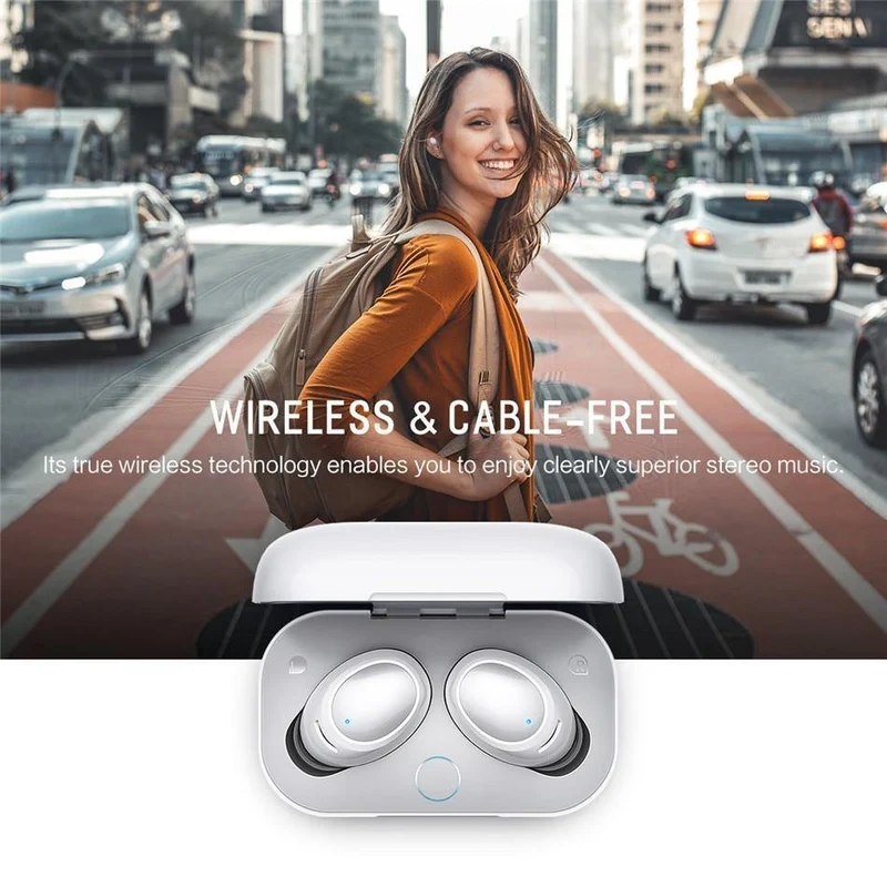 Rock New Mini TWS Wahre drahtlose Stereo-Bluetooth-Kopfhörer mit Mikrofon Universelle drahtlose Freisprecheinrichtung Ohrhörer mit Ladegerät Batteriekasten