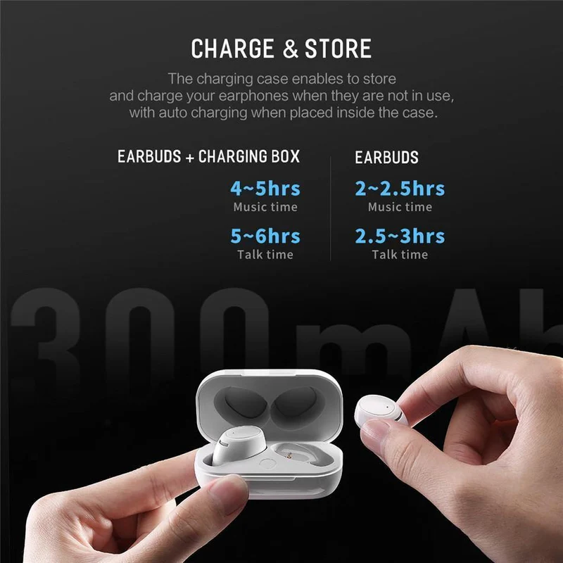 Rock New Mini TWS Wahre drahtlose Stereo-Bluetooth-Kopfhörer mit Mikrofon Universelle drahtlose Freisprecheinrichtung Ohrhörer mit Ladegerät Batteriekasten