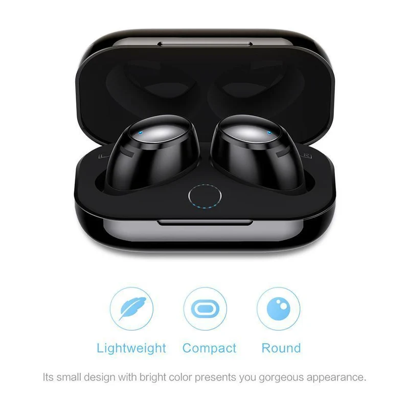 Rock New Mini TWS Wahre drahtlose Stereo-Bluetooth-Kopfhörer mit Mikrofon Universelle drahtlose Freisprecheinrichtung Ohrhörer mit Ladegerät Batteriekasten