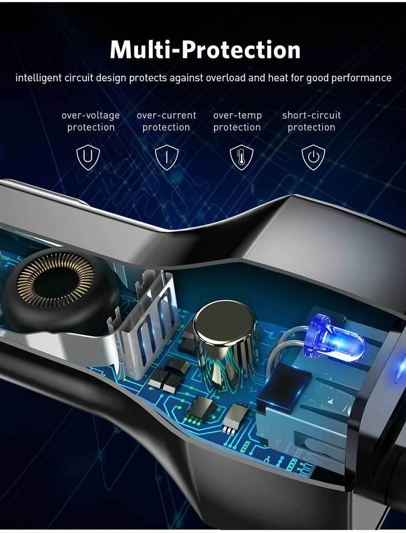 USLION USB-Autoladegerät für Samsung S9 Note 9 2.1A Telefon-Autoladegerät mit Micro-Typ-C-Kabel für Xiaomi Huawei Adapterkabel