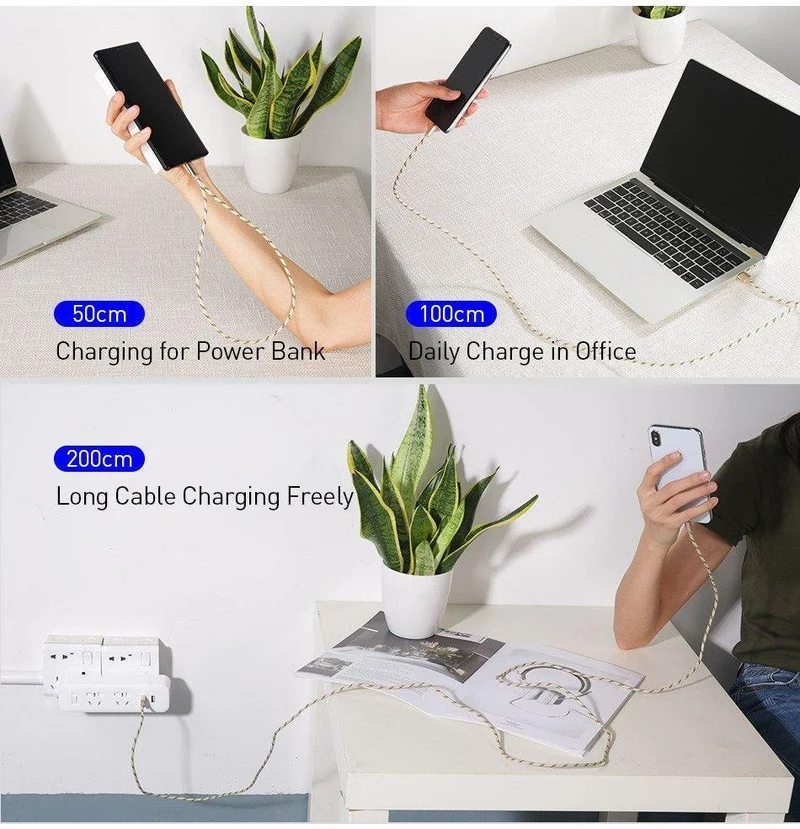 USLION USB-Kabel für Samsung Xiaomi für SONY Huawei Tablet Android Micro USB-Telefon-Ladekabel Daten-Schnellladekabel Adapter