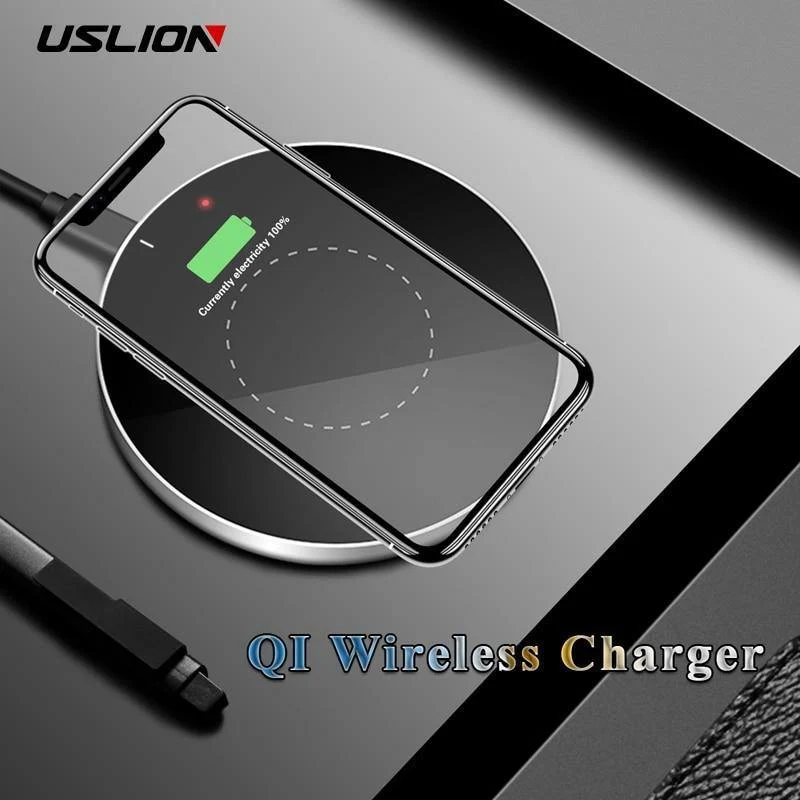 USLION Wireless Charging Pad für iPhone X 8 QI schnelles kabelloses Ladegerät Telefon-Tischladegerät für Samsung Note 8 S8 S7 S6 Edge