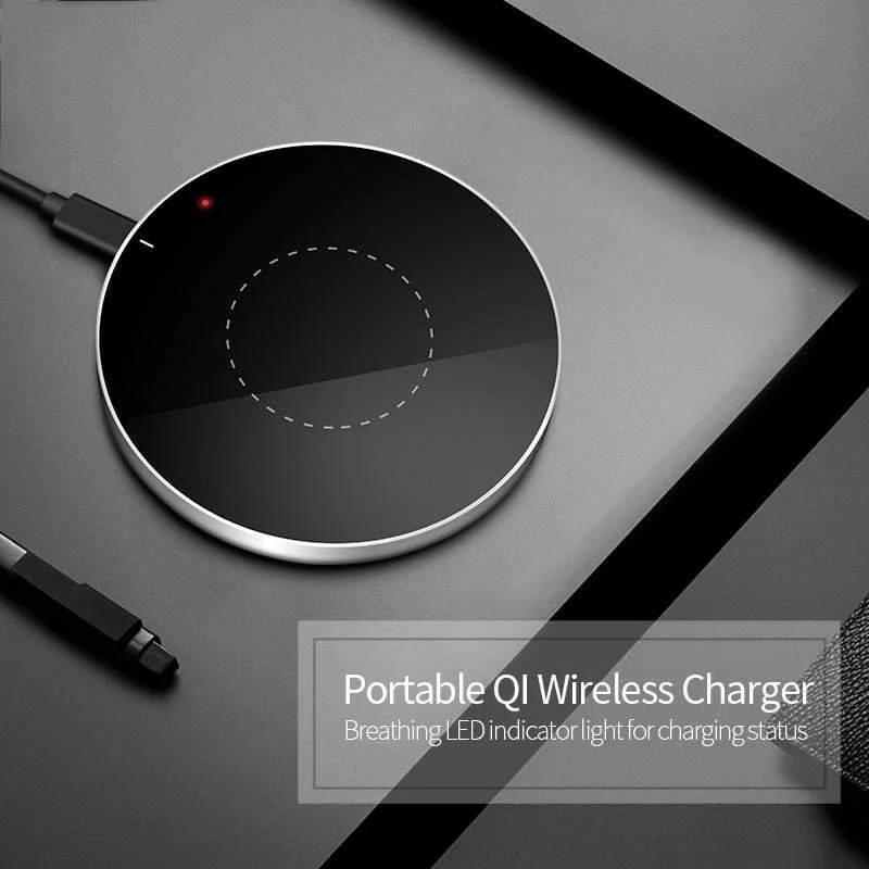 USLION Wireless Charging Pad für iPhone X 8 QI schnelles kabelloses Ladegerät Telefon-Tischladegerät für Samsung Note 8 S8 S7 S6 Edge