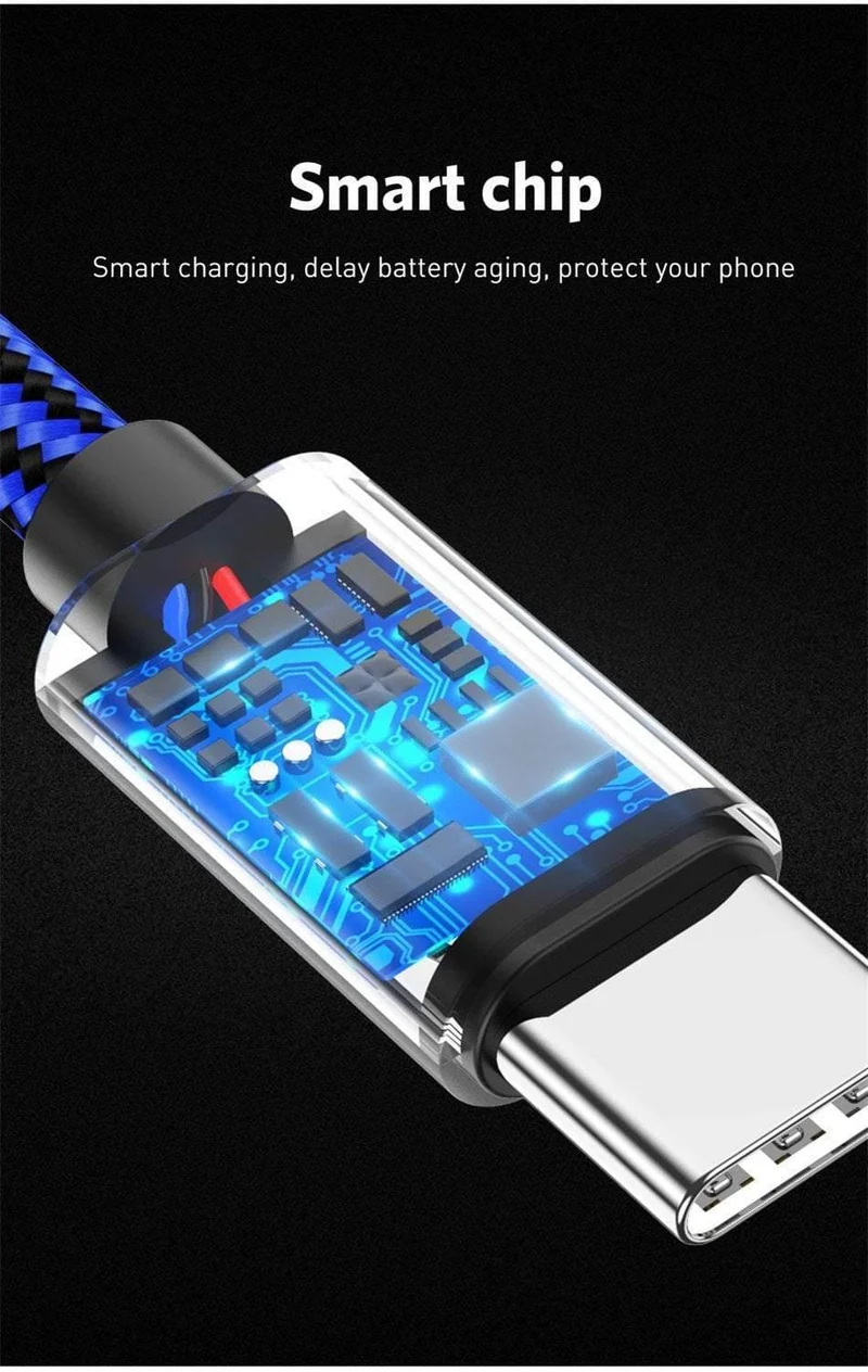 USLION USB Typ C Kabel für Xiaomi POCOPHONE F1 Schnelles Laden USB C Typ-C Datenkabel Telefonladegerät Kabel für Samsung S9 Note 9