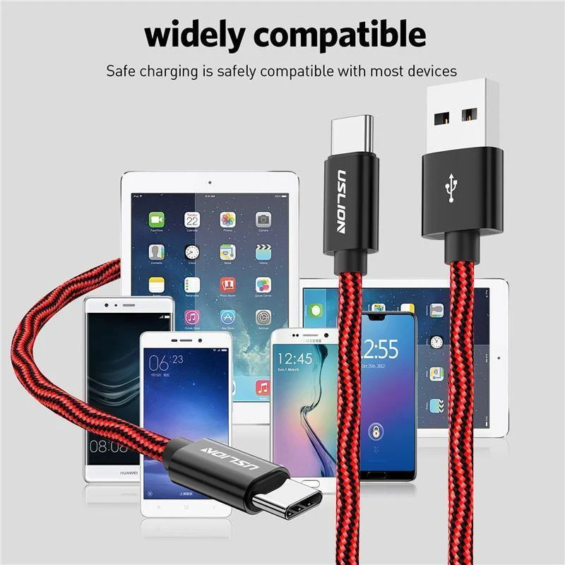 USLION USB Typ C Kabel für Xiaomi POCOPHONE F1 Schnelles Laden USB C Typ-C Datenkabel Telefonladegerät Kabel für Samsung S9 Note 9