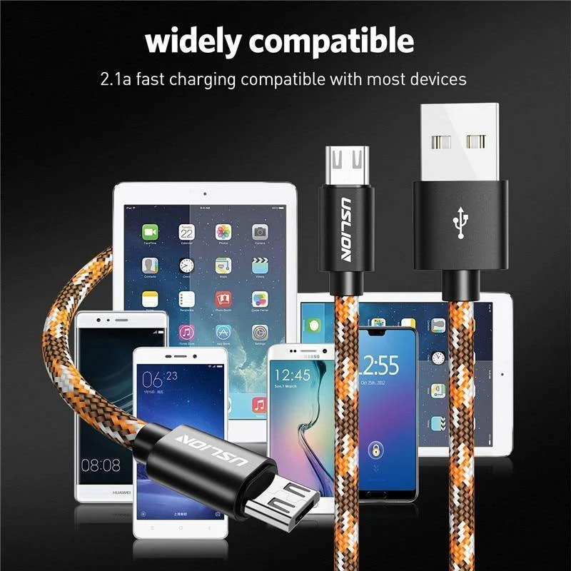 USLION Micro USB Kabel 2.1A für Xiaomi Redmi Note 5 Pro Ladegerät Datenkabel für Samsung S7 Andriod Microusb Handykabel