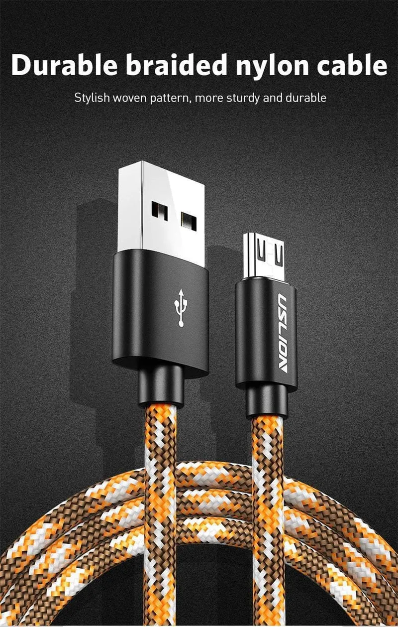 USLION Micro USB Kabel 2.1A für Xiaomi Redmi Note 5 Pro Ladegerät Datenkabel für Samsung S7 Andriod Microusb Handykabel