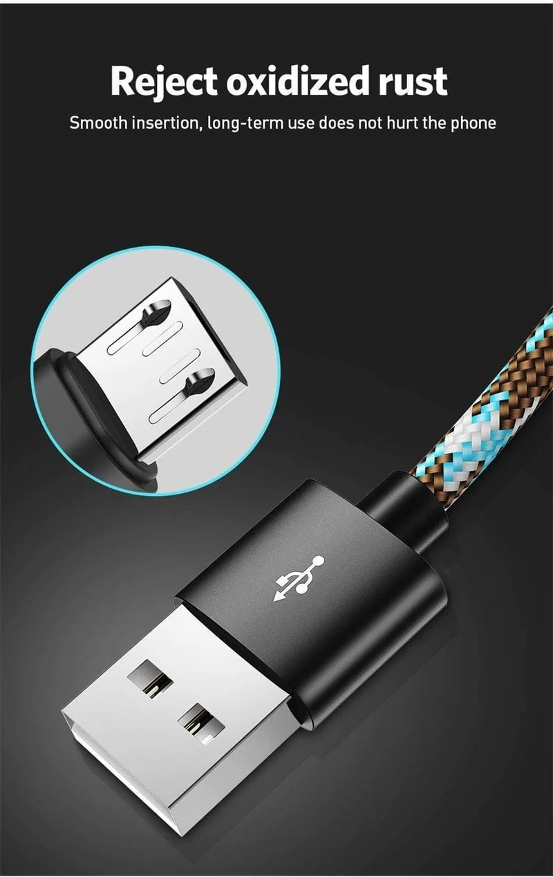 USLION Micro USB Kabel 2.1A für Xiaomi Redmi Note 5 Pro Ladegerät Datenkabel für Samsung S7 Andriod Microusb Handykabel