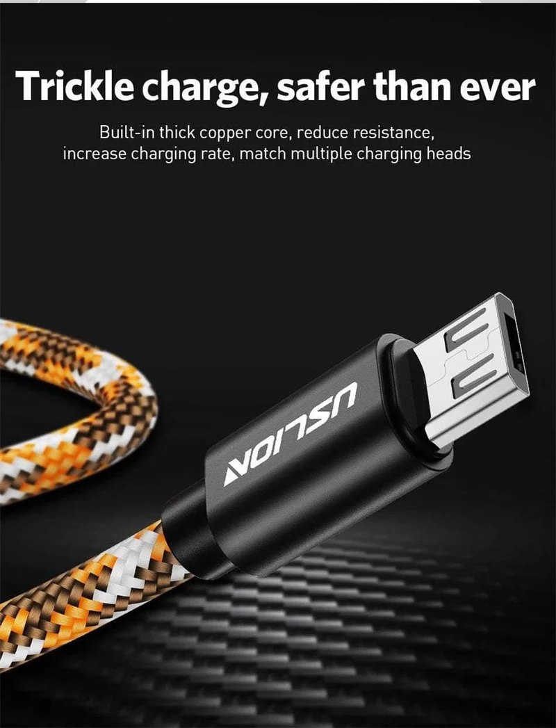 USLION Micro USB Kabel 2.1A für Xiaomi Redmi Note 5 Pro Ladegerät Datenkabel für Samsung S7 Andriod Microusb Handykabel