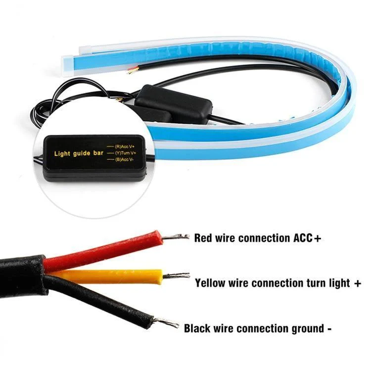 2x Ultrafein 45cm 60cm drl LED Flexibler Schlauch Tagfahrlicht Tear Strip Autoscheinwerfer Blinker Angel Eyes