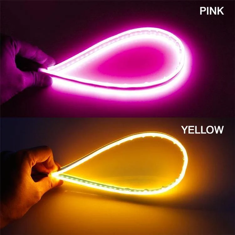 2x Ultrafein 45cm 60cm drl LED Flexibler Schlauch Tagfahrlicht Tear Strip Autoscheinwerfer Blinker Angel Eyes