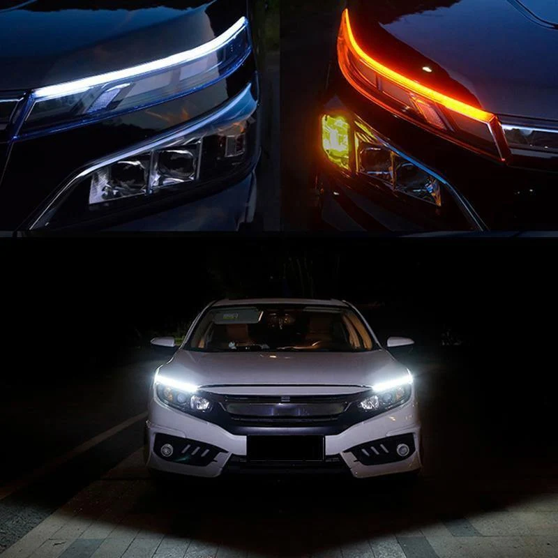 2x Ultrafein 45cm 60cm drl LED Flexibler Schlauch Tagfahrlicht Tear Strip Autoscheinwerfer Blinker Angel Eyes